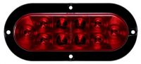 LED Oval Surface Mount Stop/Turn/Tail Light w/ Flange (Red)