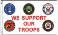 We Support Our Troops Logo Flag